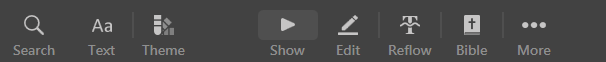 propresenter 工具列（左側）
